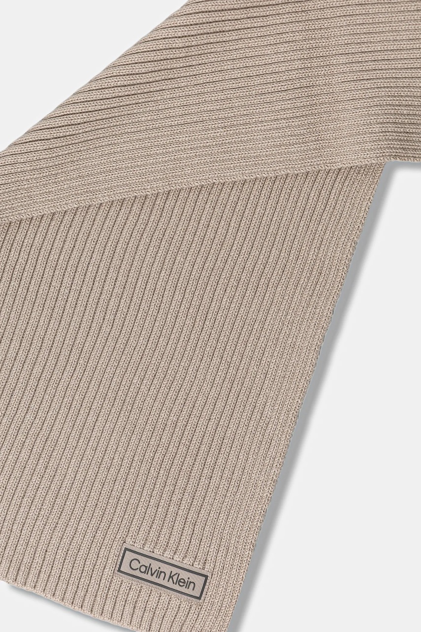 Шарф с примесью шерсти Calvin Klein цвет бежевый однотонный LV04D8055G