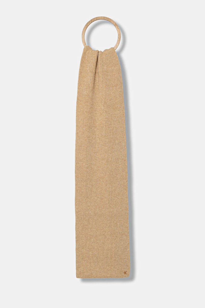 Levně Vlněná šála Calvin Klein pánská, hnědá barva, hladká, LV04D8056G