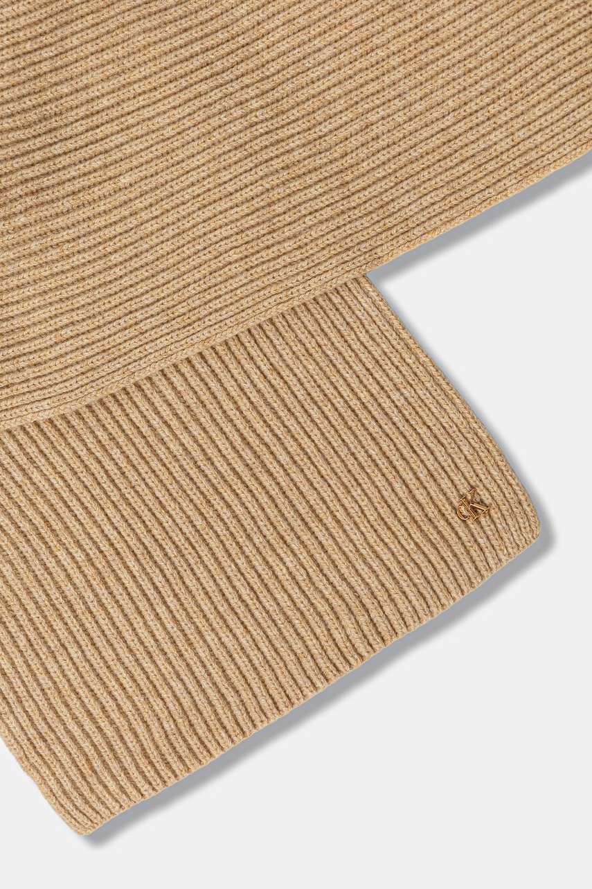 Шарф с шерстью Calvin Klein цвет коричневый однотонная LV04D8056G