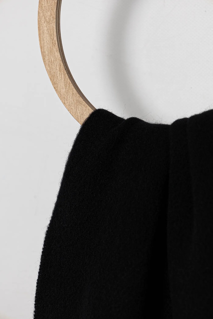 Шерстяной шарф Calvin Klein цвет чёрный однотонный LV04D8060G