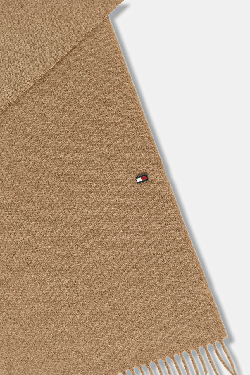 Кашемировый шарф Tommy Hilfiger цвет бежевый однотонная AM0AM13594