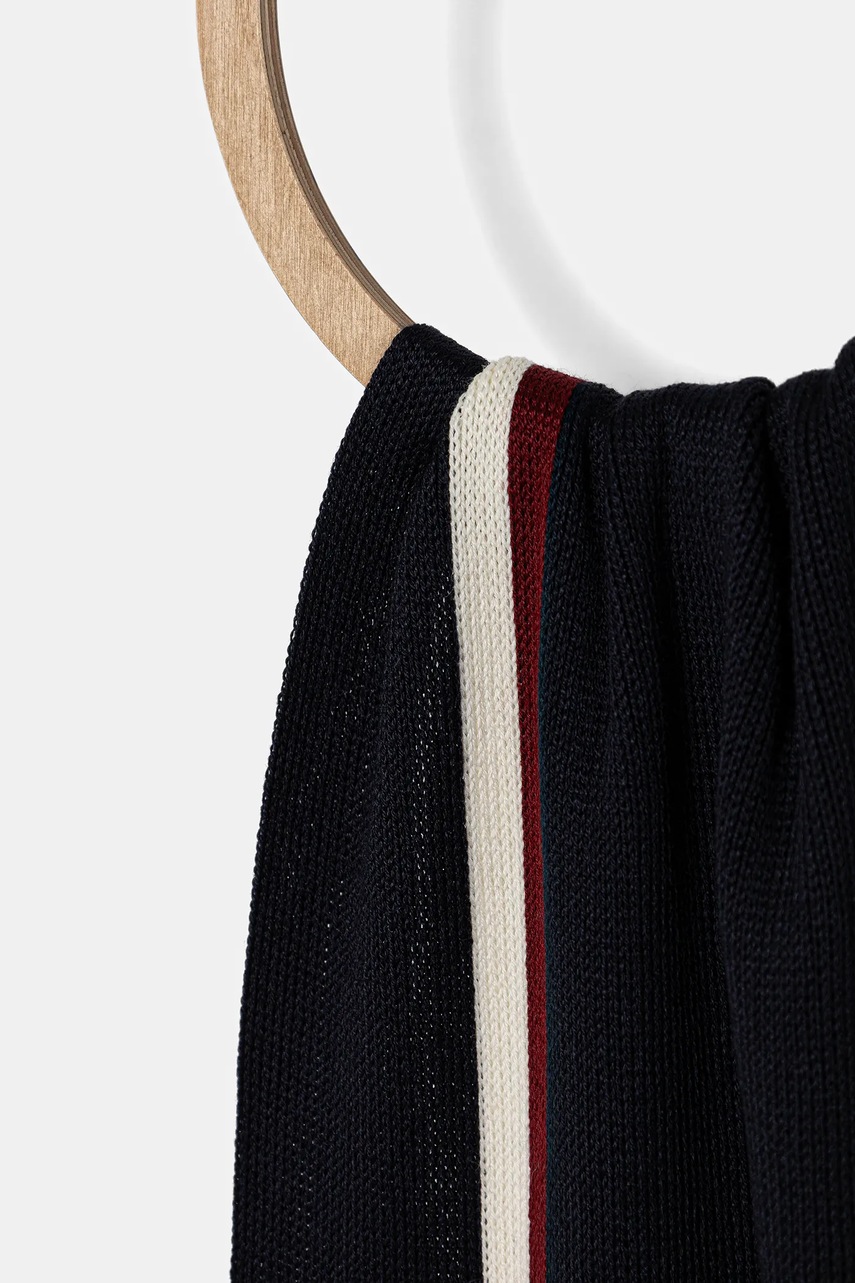 Шарф с добавлением шерсти Tommy Hilfiger цвет синий однотонный AM0AM13595