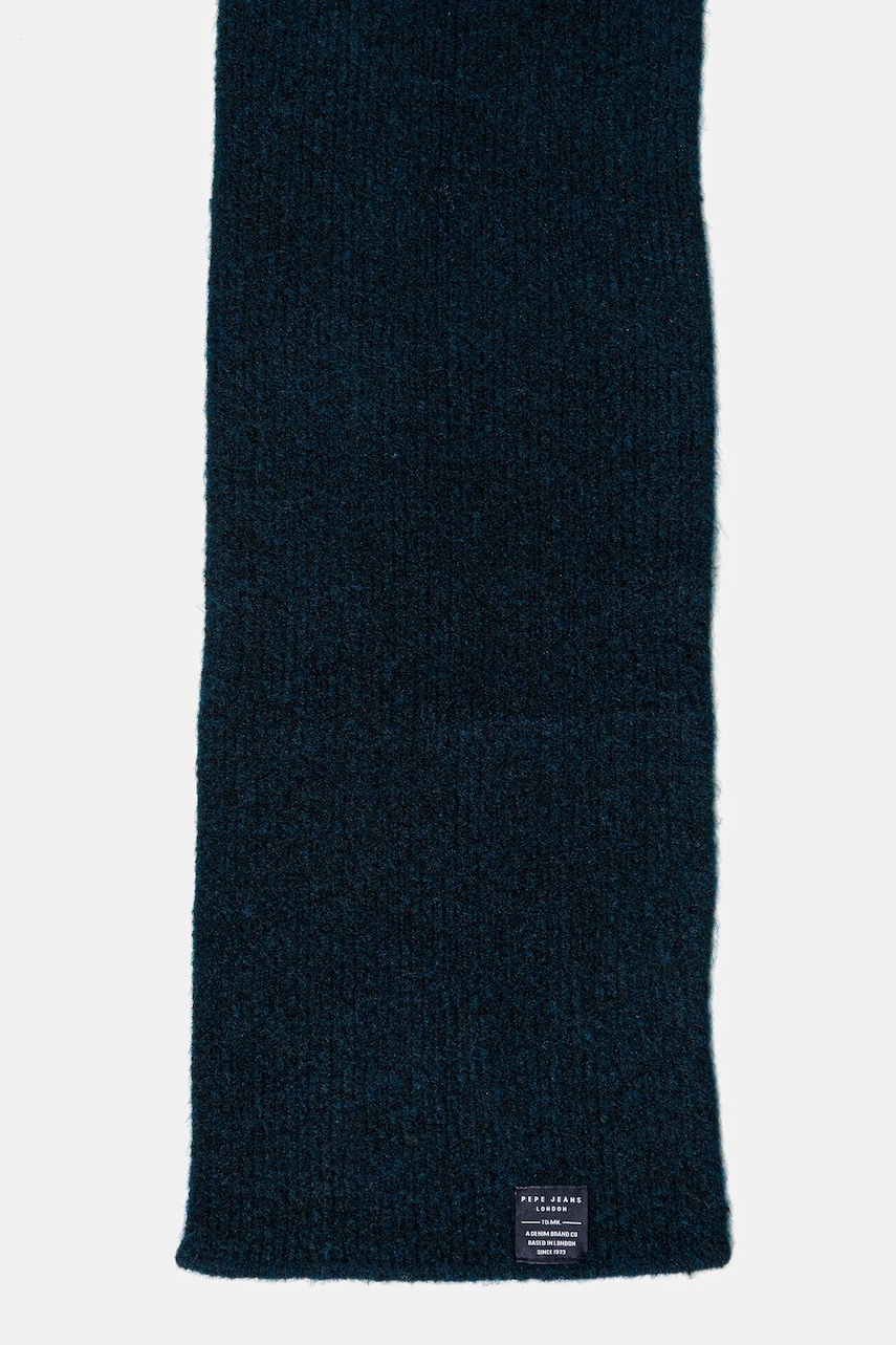 Шарф с примесью шерсти Pepe Jeans цвет бирюзовый однотонный PM0600001 Шарф с примесью шерсти Pepe Jeans цвет бирюзовый однотонный PM0600001