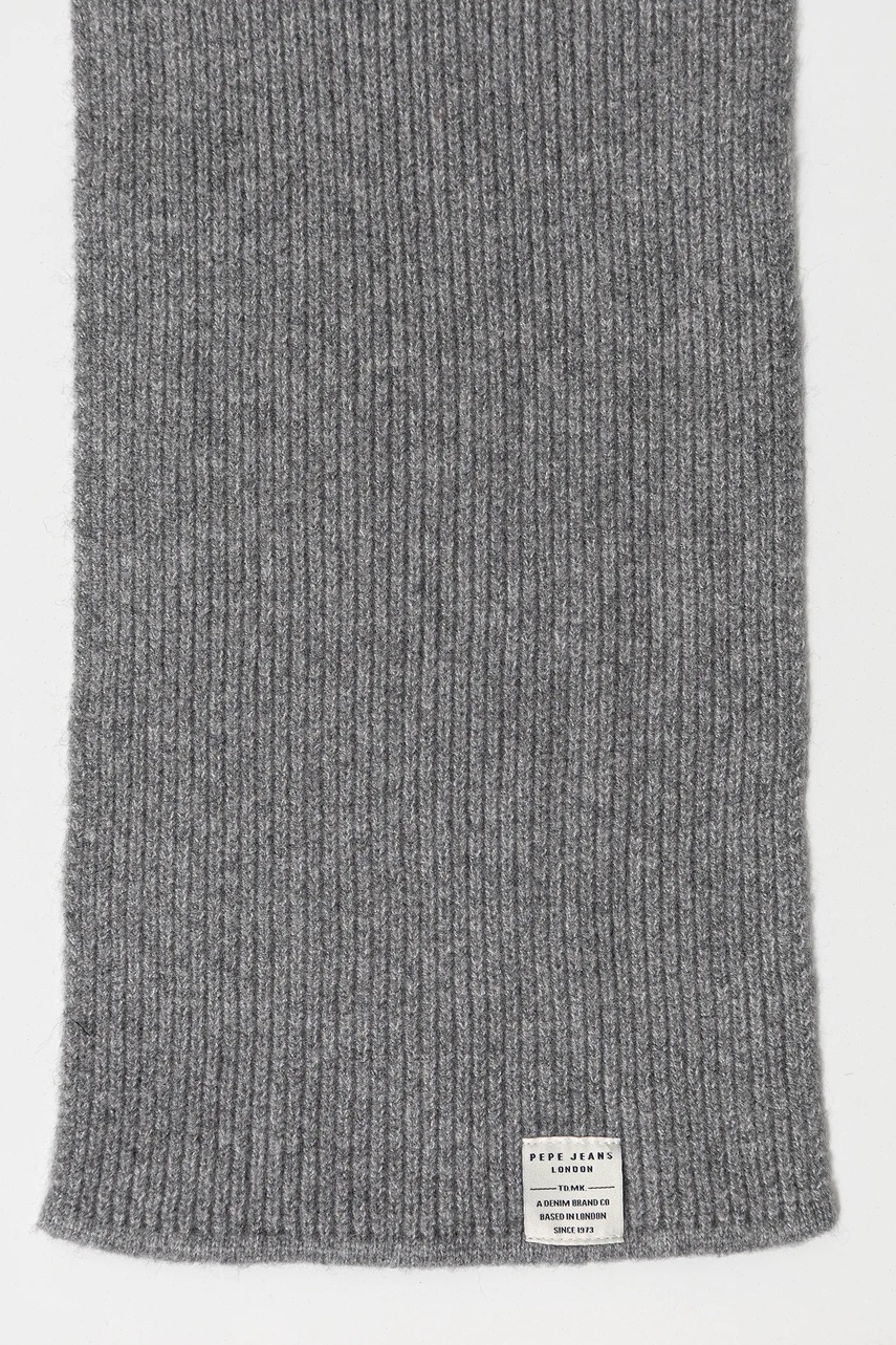 Шарф с примесью шерсти Pepe Jeans цвет серый однотонный PM0600001