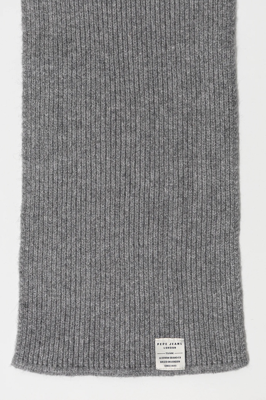 Шарф с примесью шерсти Pepe Jeans цвет серый однотонный PM0600001 Шарф с примесью шерсти Pepe Jeans цвет серый однотонный PM0600001