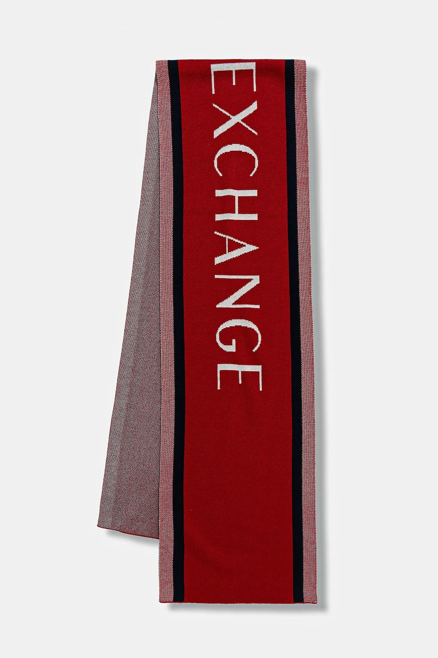 Armani Exchange eșarfă cu lână culoarea roșu, cu imprimeu, XM001552 AF13776