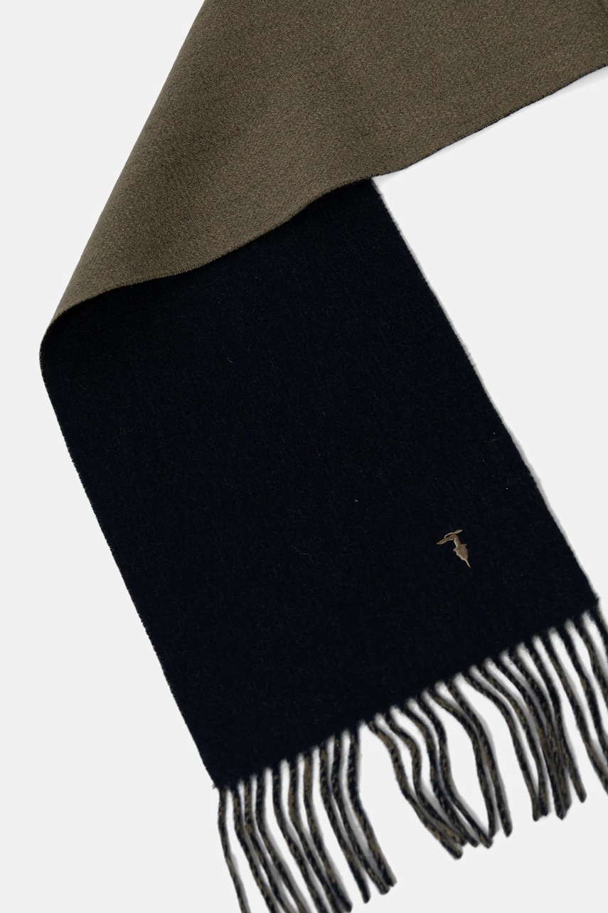 Шерстяной шарф Trussardi цвет синий однотонная S600C000002N