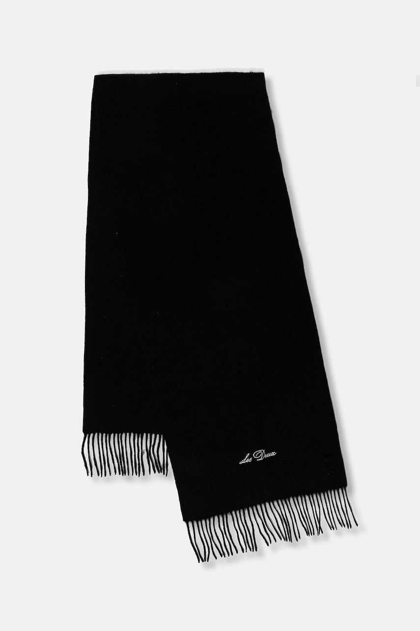 Les Deux eșarfă de lână Whitaker culoarea negru, uni, 1000674