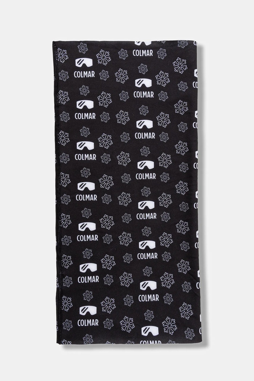 Colmar fular împletit culoarea negru, cu imprimeu, 5219.9ZT