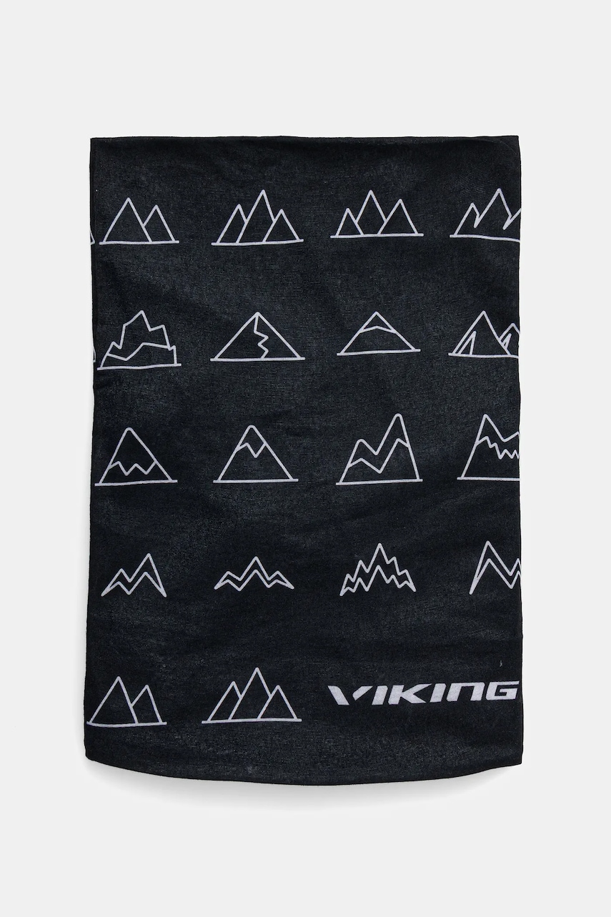 Viking fular împletit culoarea negru, cu imprimeu, 490/19/8228