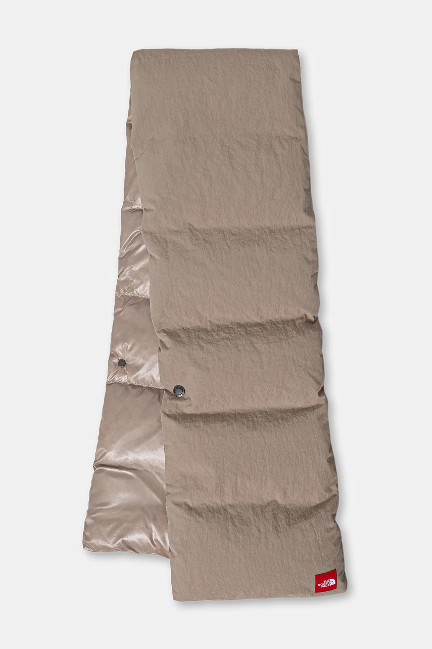 Péřová šála The North Face Redbox béžová barva, hladká, NF0A8EGGBOX1