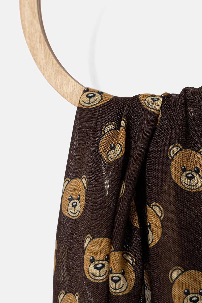 Шаль с шерстью Moschino цвет коричневый узор M5217 E5211