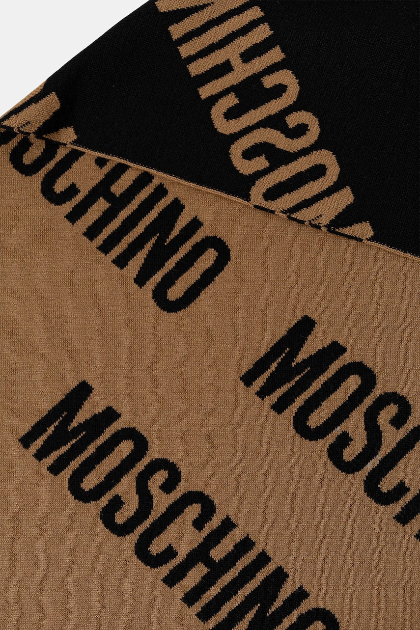 Шарф с шерстью Moschino цвет коричневый узор M5855 50240 Шарф с шерстью Moschino цвет коричневый узор M5855 50240