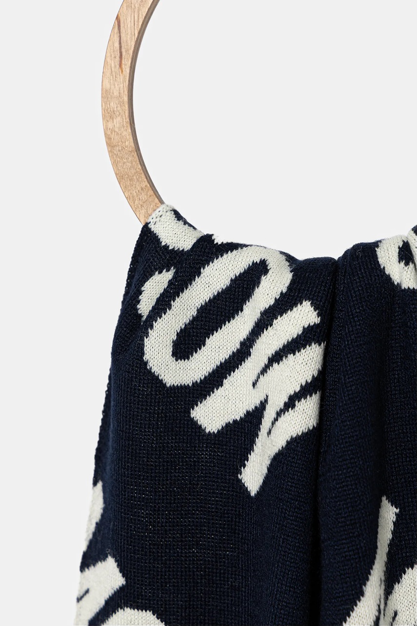 Шарф с шерстью Moschino цвет чёрный узор M5855 50240