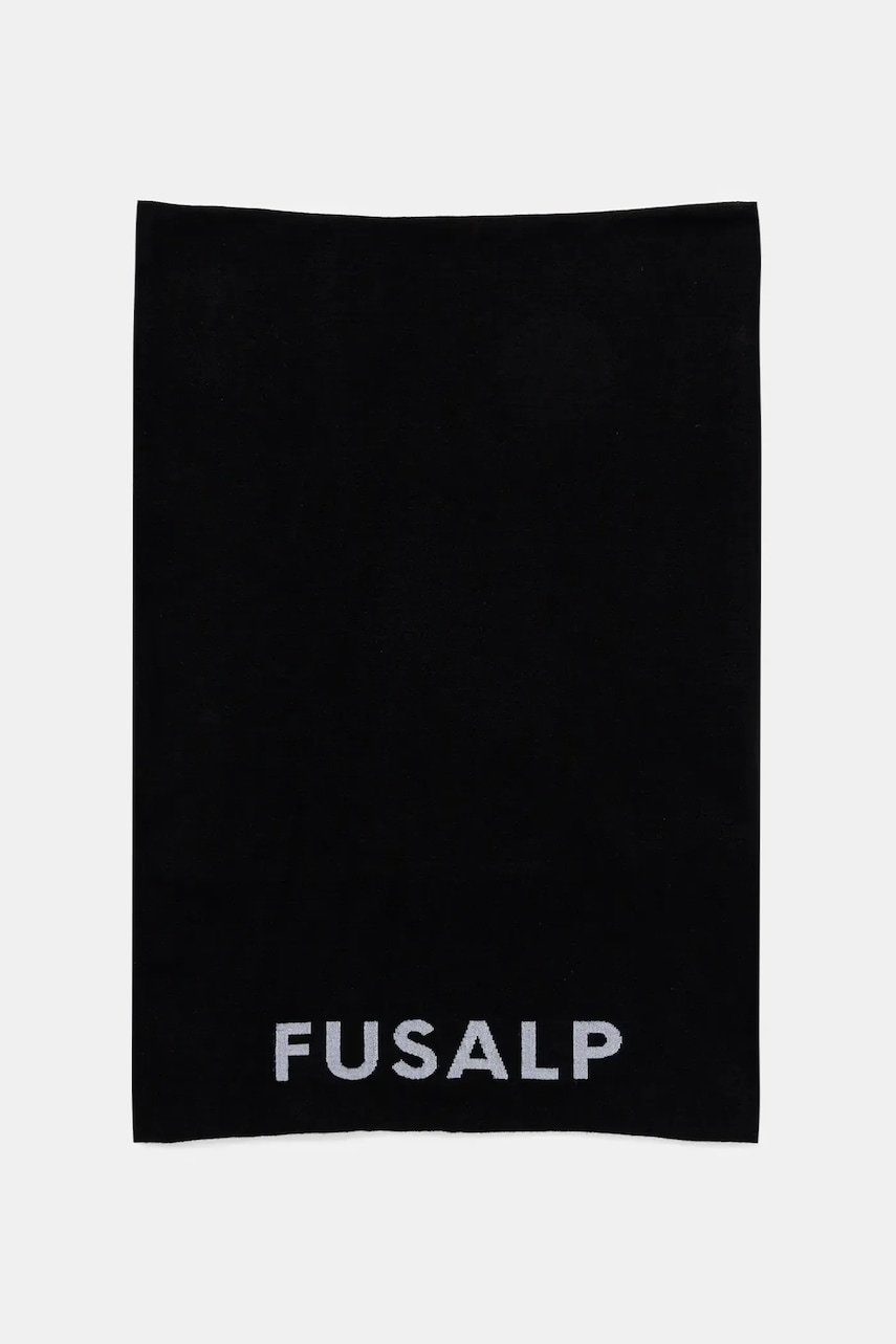 Fusalp fular din amestec de lână Ruan II culoarea negru, cu imprimeu, E3717