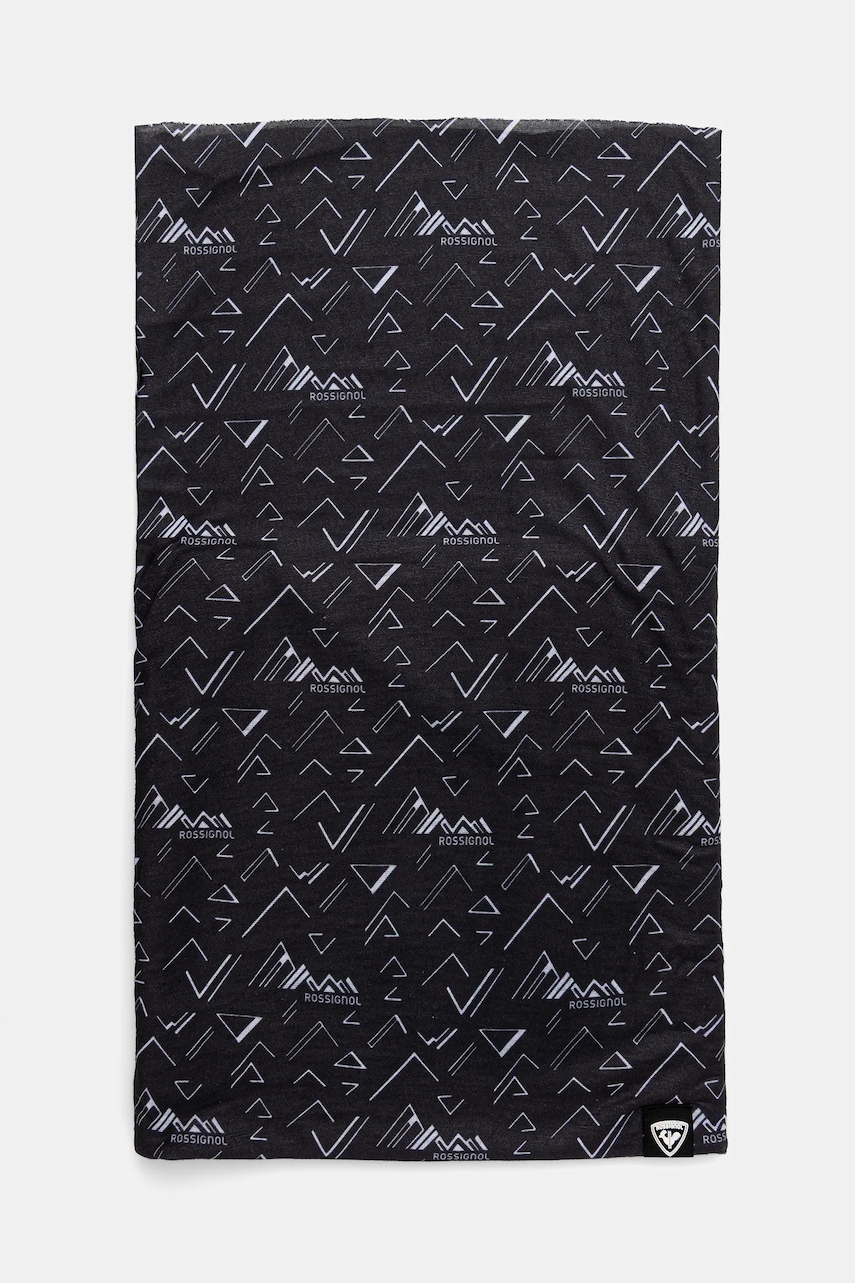 Rossignol fular împletit culoarea negru, cu imprimeu, RLNMH09