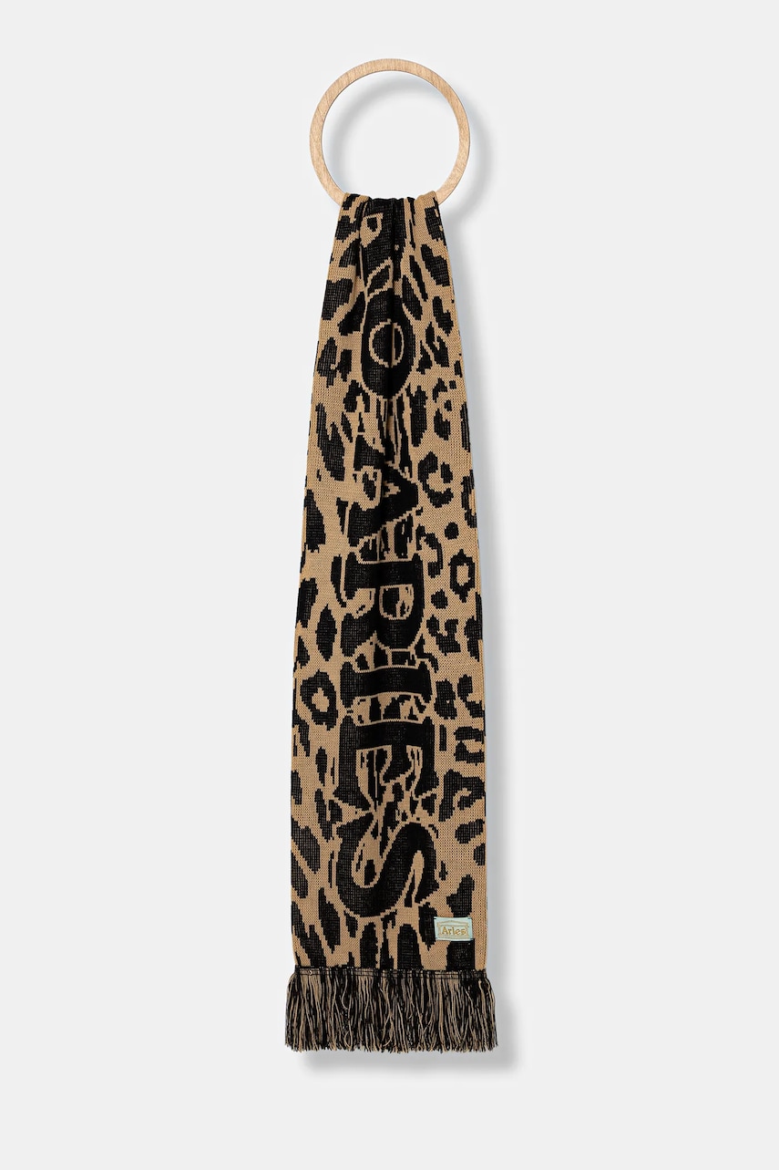 Aries fular J'Adoro Aries Leopard culoarea bej, cu imprimeu, AR9010604