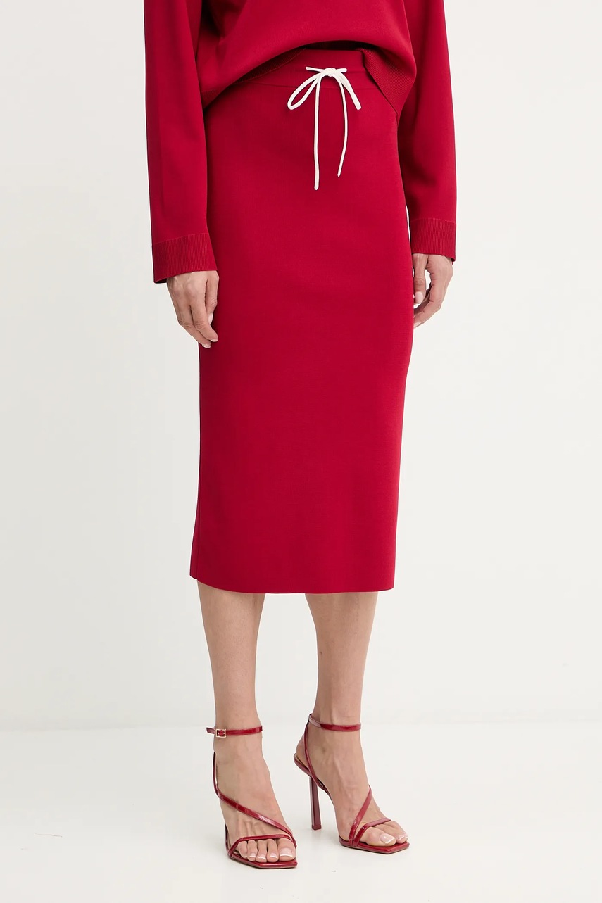 Levně Sukně Patrizia Pepe červená barva, maxi, pouzdrová, 8G0468 K266
