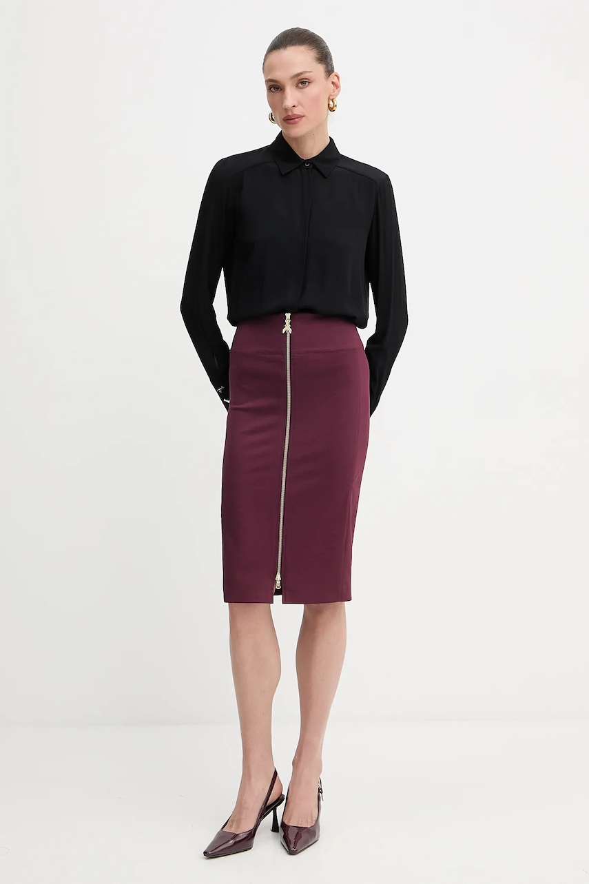 Юбка Patrizia Pepe цвет бордовый midi карандаш 8G0485 A025 Юбка Patrizia Pepe цвет бордовый midi карандаш 8G0485 A025