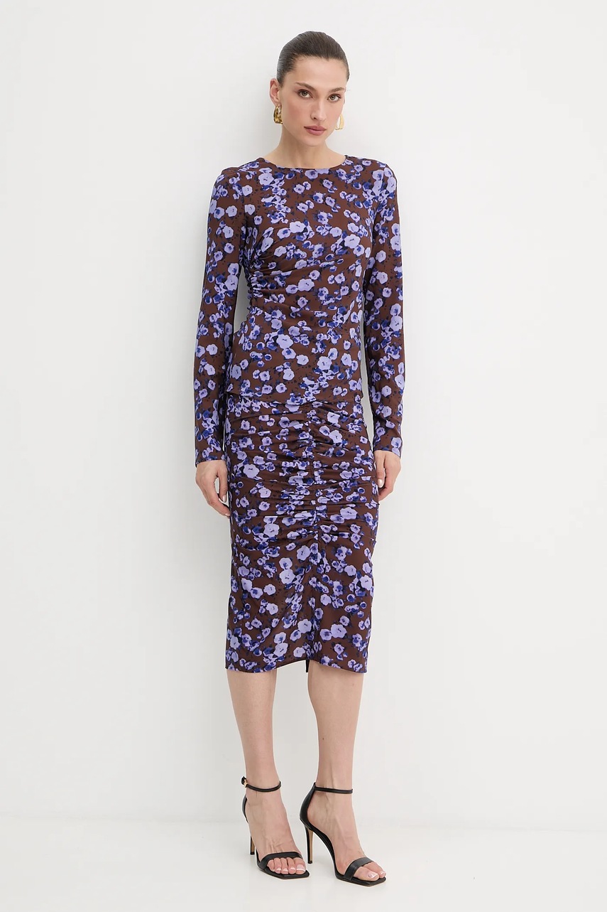 Юбка Patrizia Pepe цвет коричневый midi карандаш 8G0493 A636