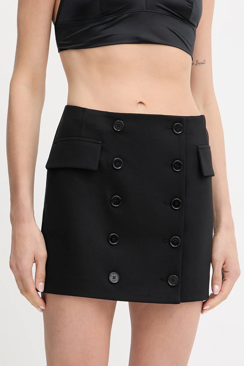 Levně Sukně Patrizia Pepe černá barva, mini, pouzdrová, 8G0497 A025