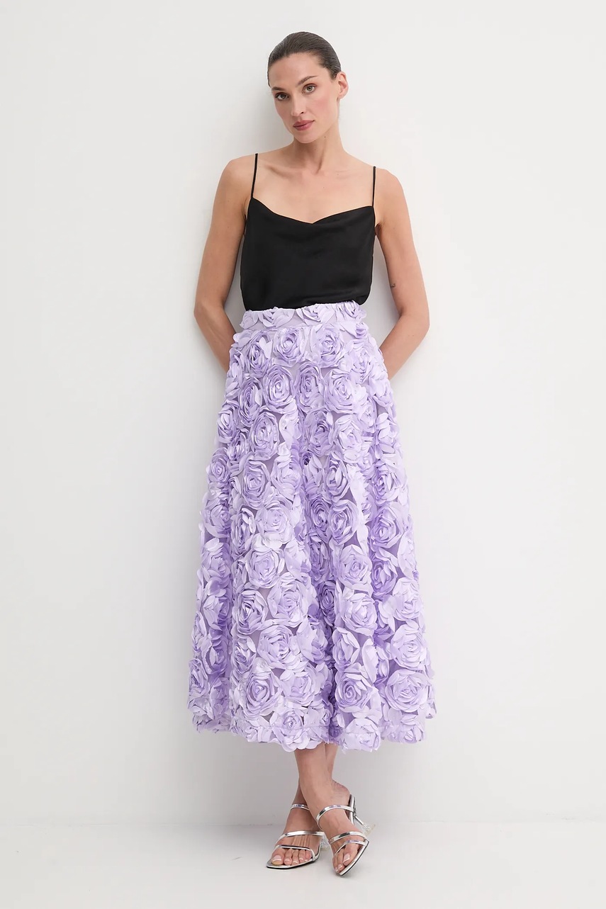 Юбка Rotate 0 цвет фиолетовый maxi расклешённая 1150251657