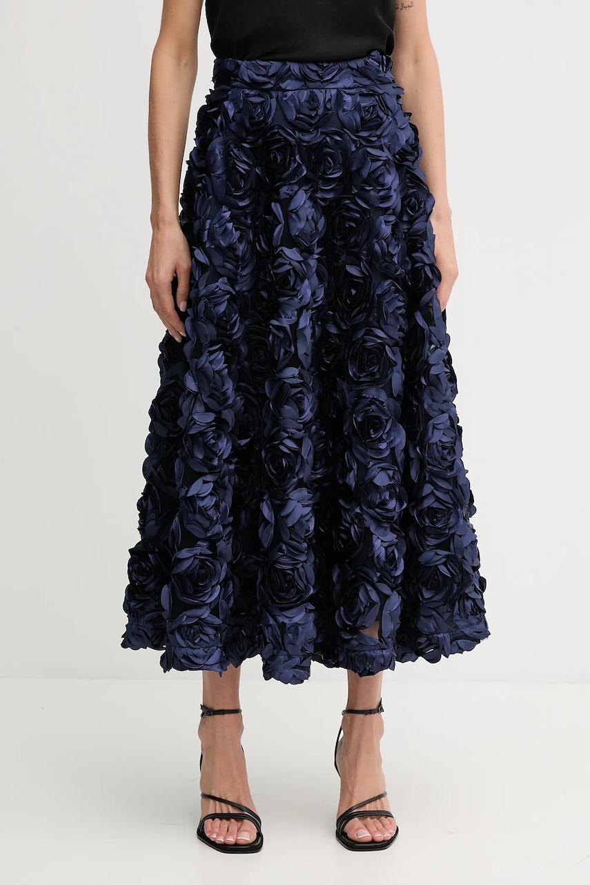 Rotate fustă culoarea bleumarin, maxi, evazați, 1150251725