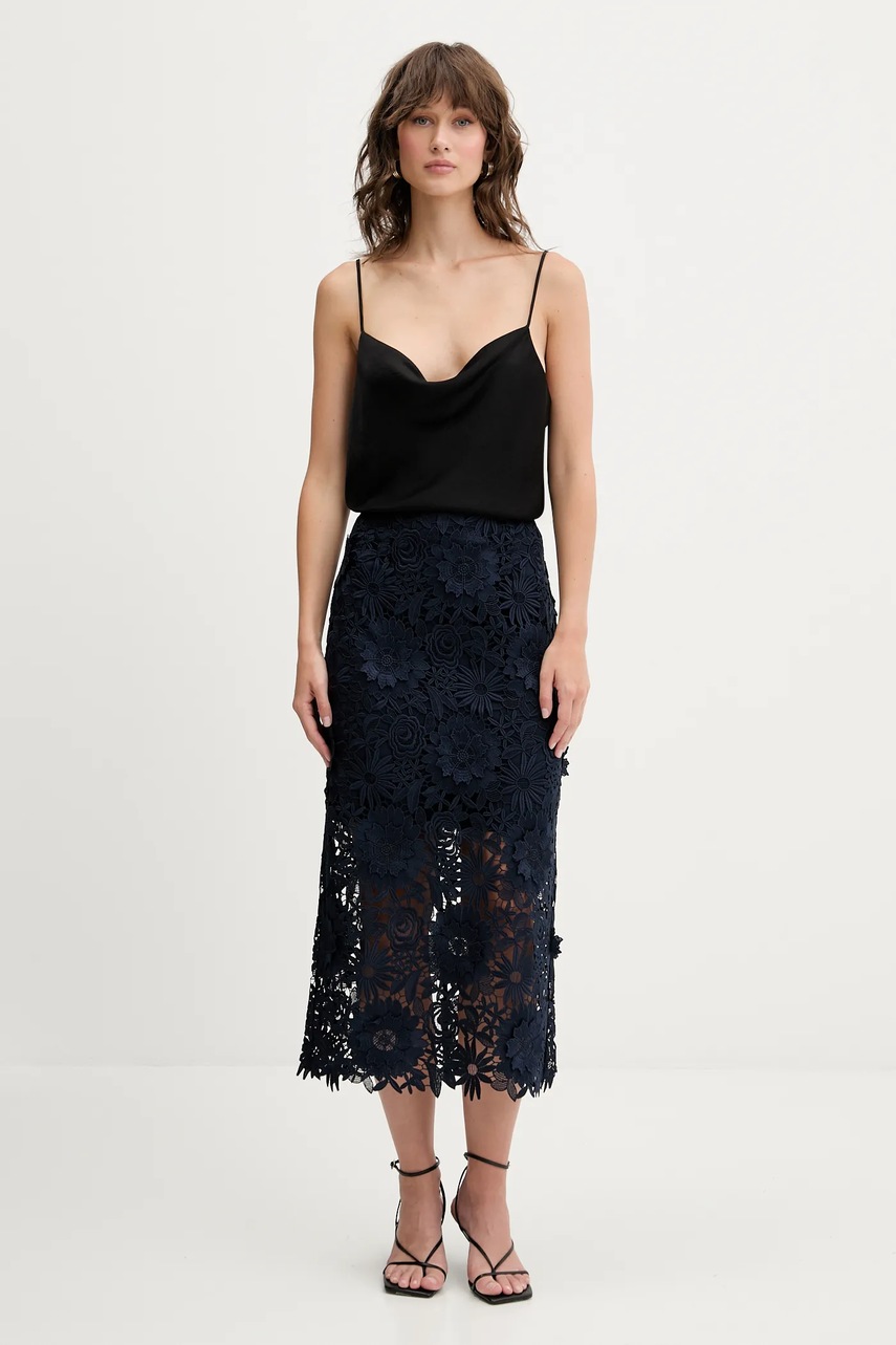 Юбка Rotate 0 цвет синий midi карандаш 1150341725