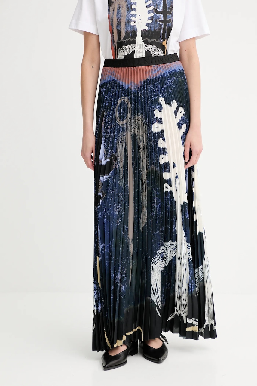 MUNTHE fustă TAULLA culoarea bleumarin, maxi, evazați, 253121125323