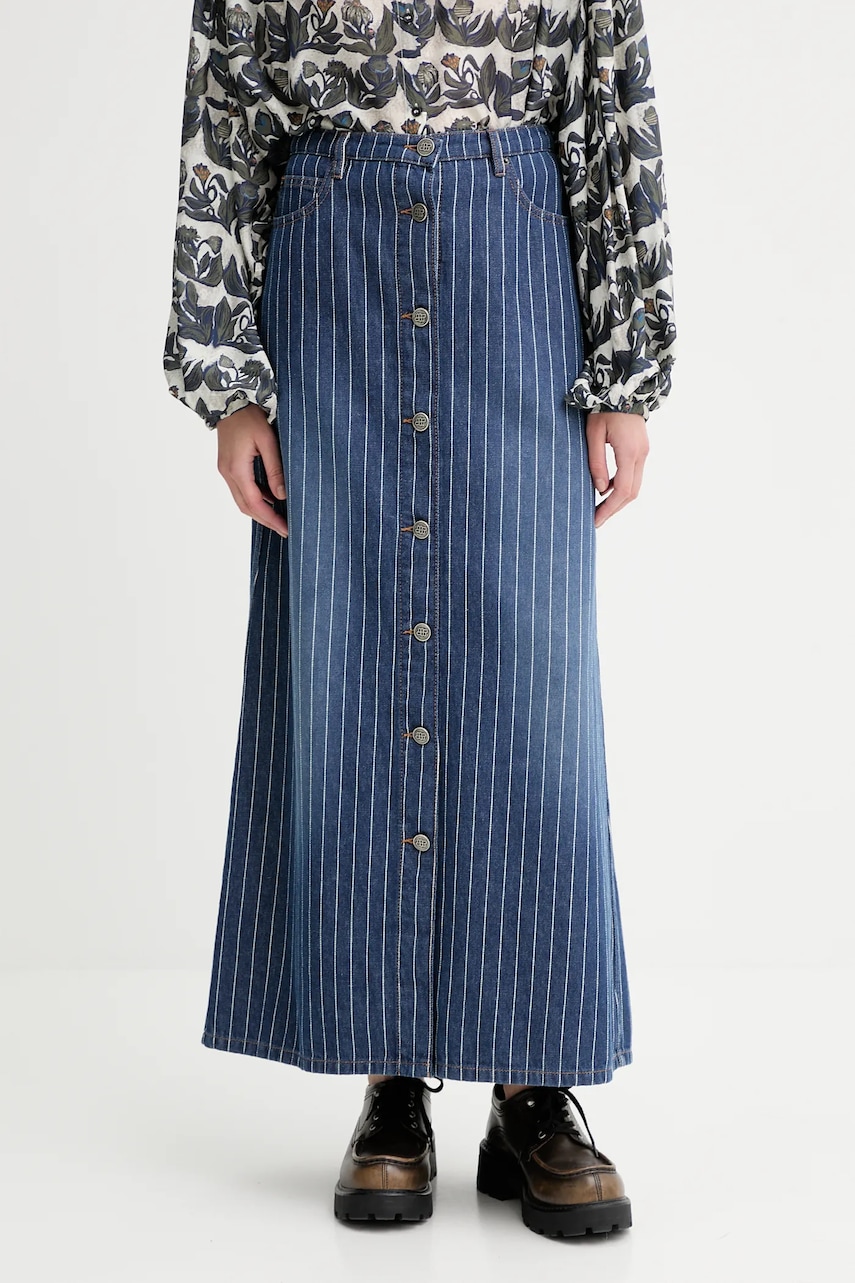 MUNTHE fustă din bumbac denim LIVONO maxi, drept, 253123825316