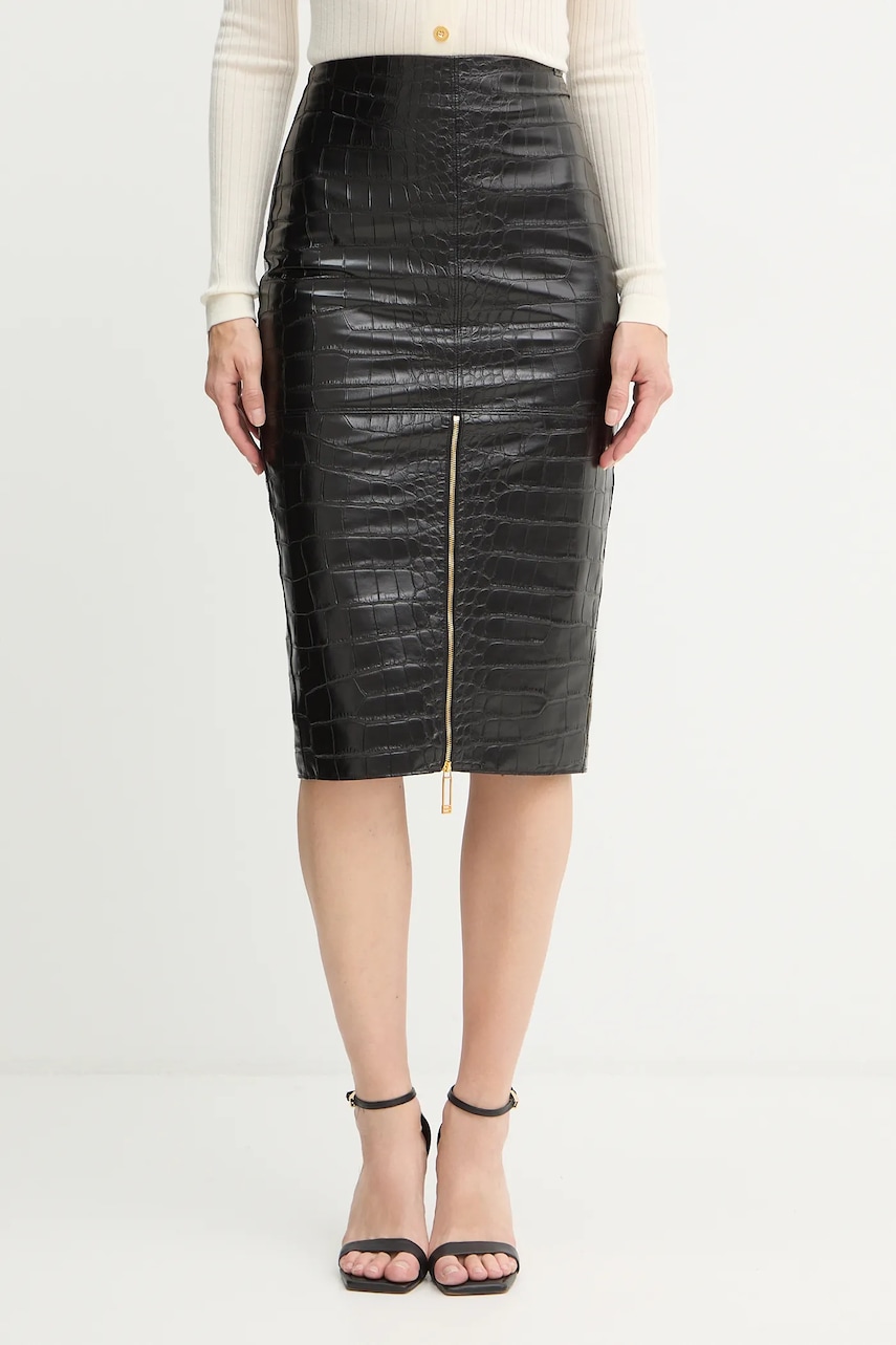 Elisabetta Franchi fustă culoarea negru, mini, creion, GO10856E2