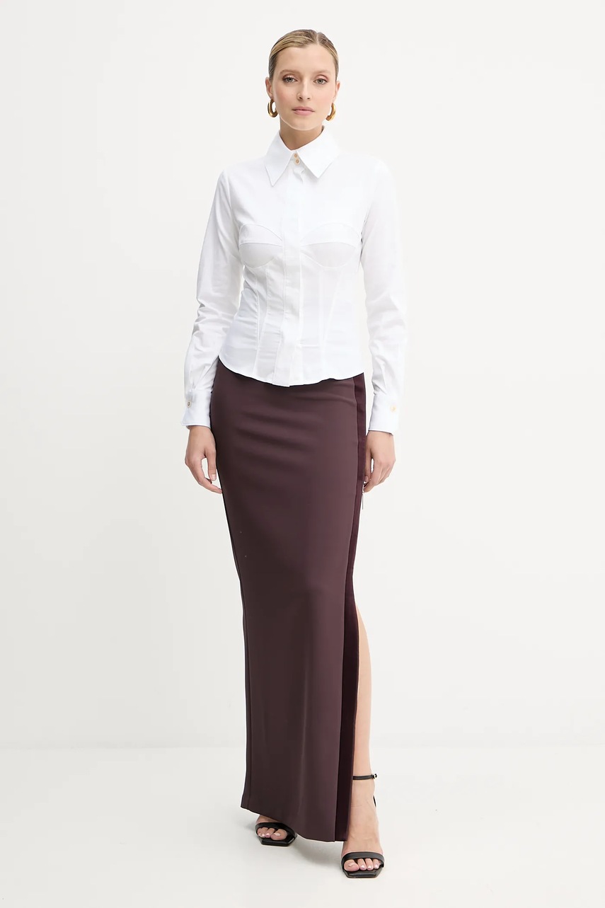 Юбка Elisabetta Franchi цвет бордовый maxi карандаш GO11156E2