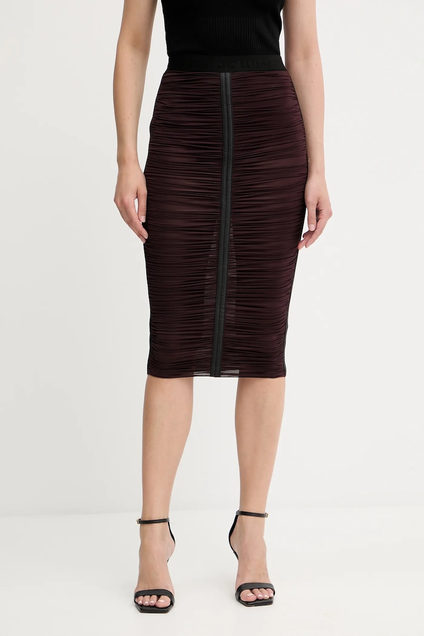 Elisabetta Franchi fustă culoarea bordo, midi, creion, GO13256E2