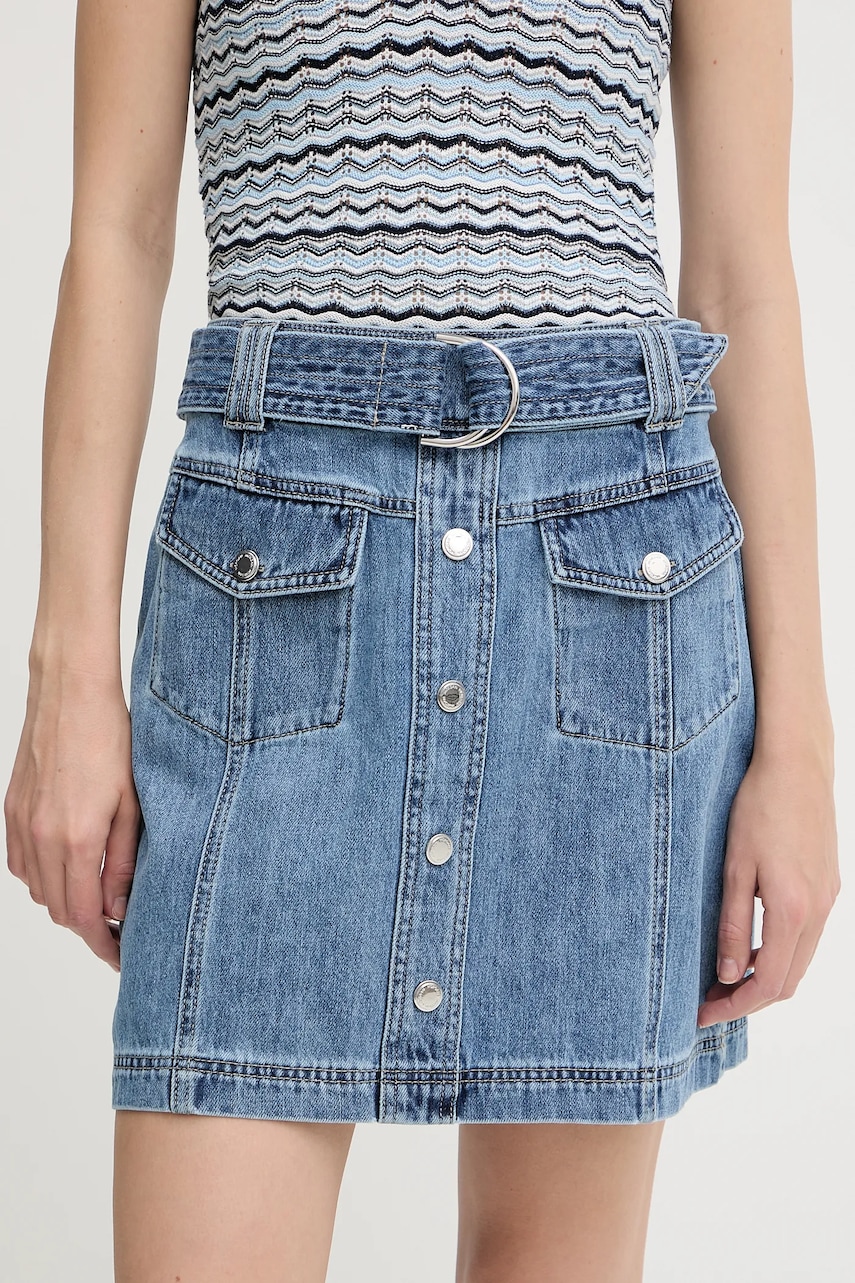 Morgan fustă jeans mini, creion, JOLAM