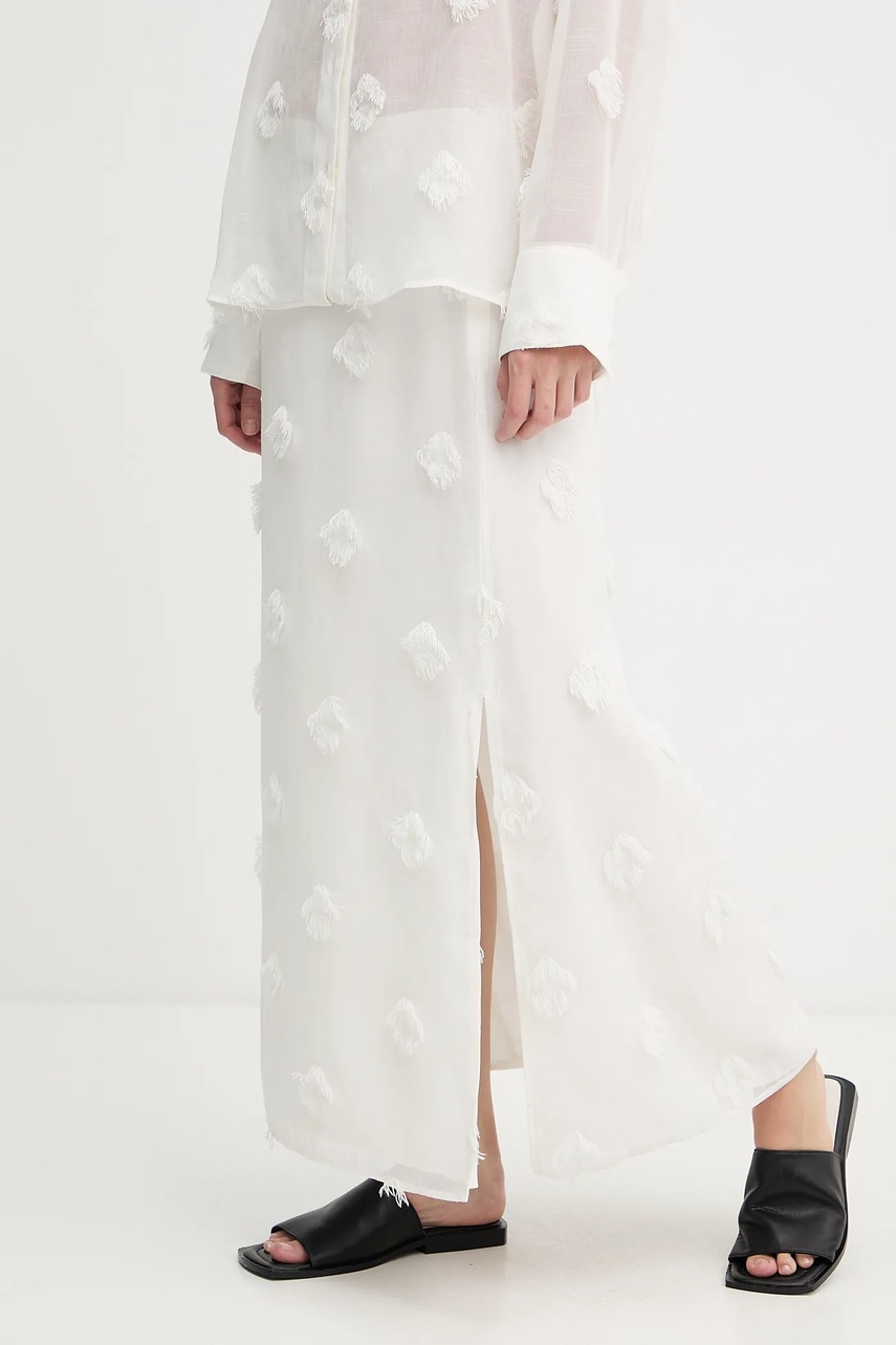 Samsoe Samsoe fusta SAAGNETE culoarea bej, maxi, drept, F25200059