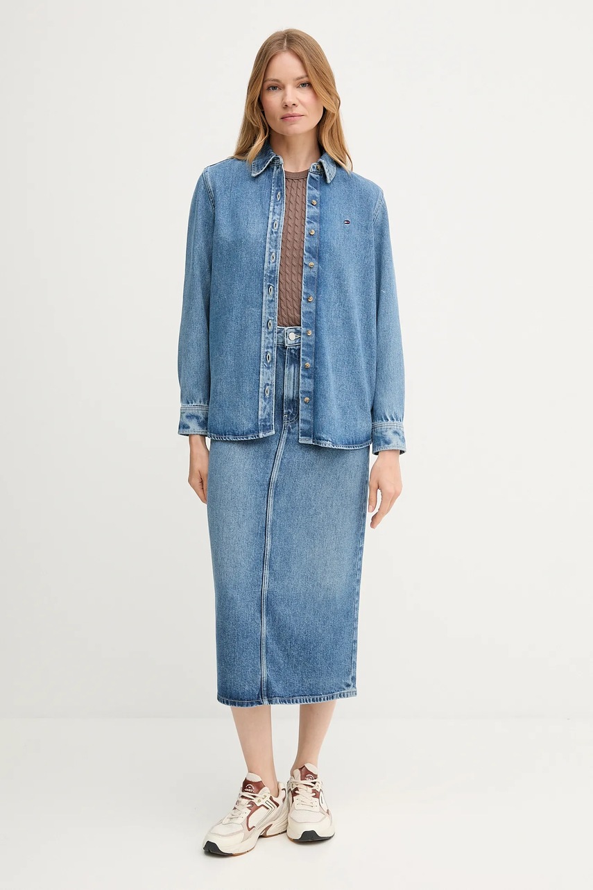 Джинсовая юбка Tommy Hilfiger midi прямая WW0WW46503