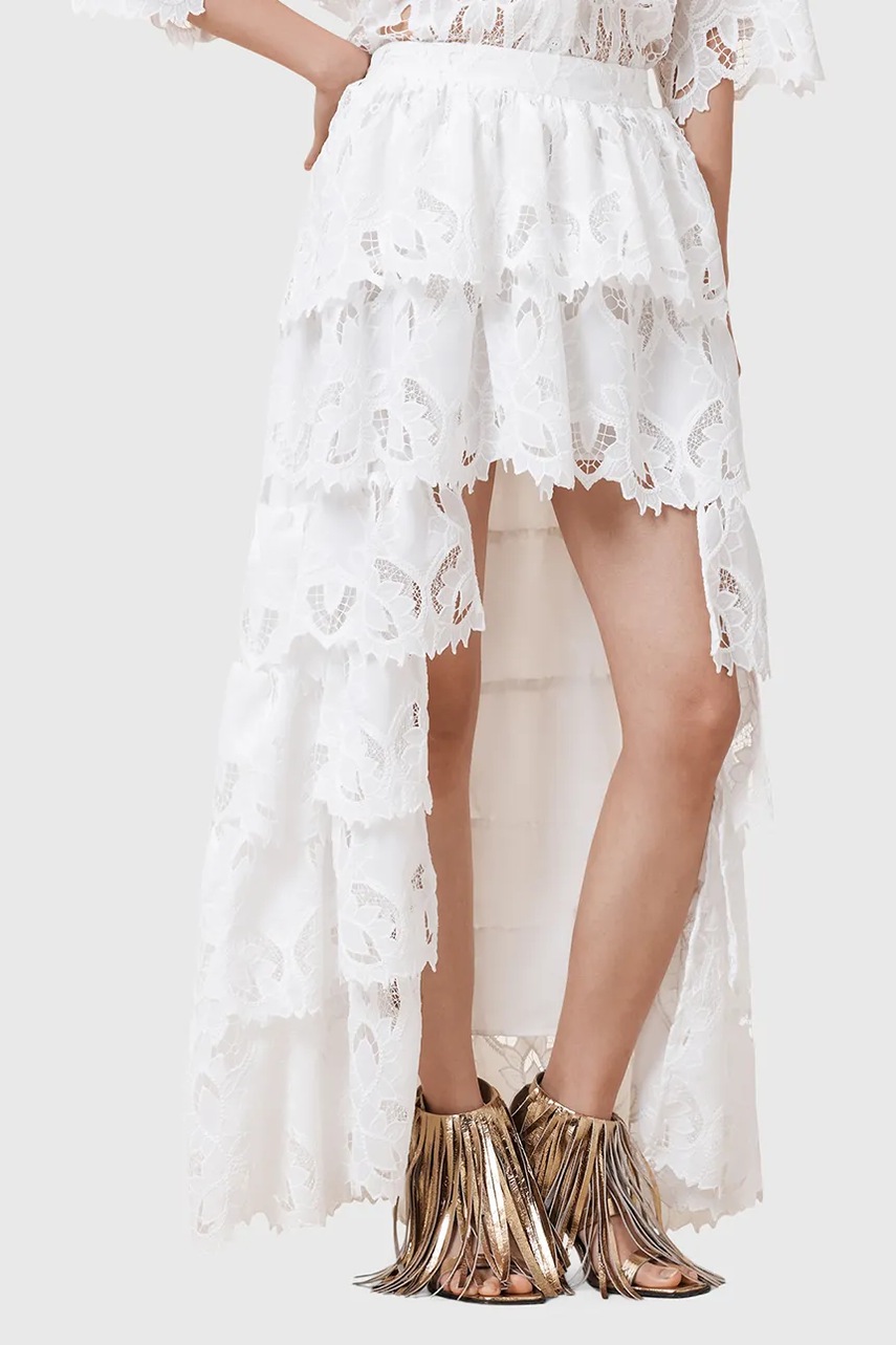 Юбка AllSaints CAVARLY цвет белый maxi расклешённая W096RC