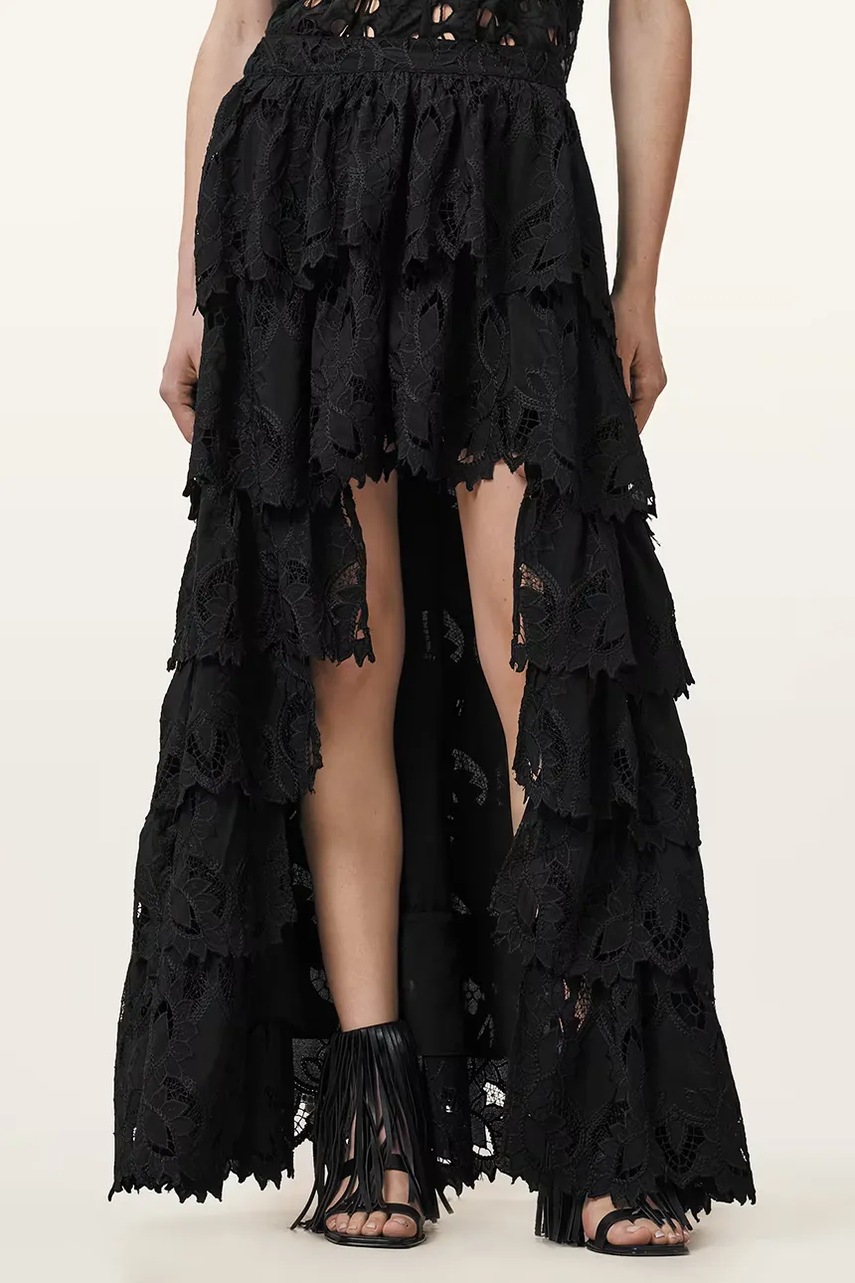 Юбка AllSaints CAVARLY цвет чёрный maxi расклешённая W096RC