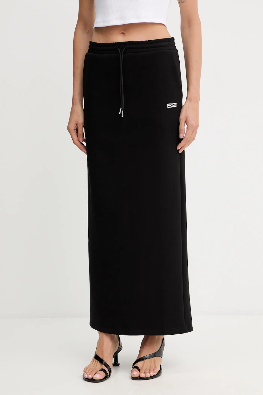 Gestuz fustă culoarea negru, maxi, drept, 10910115