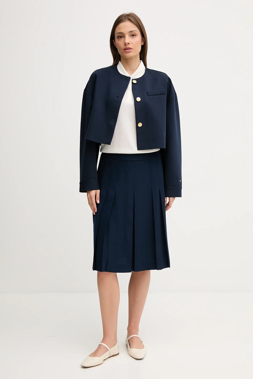 Юбка Tommy Hilfiger цвет синий mini расклешённая WW0WW46796