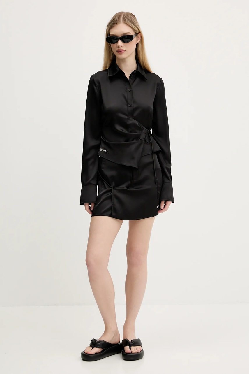 Юбка Karl Lagerfeld Jeans цвет чёрный mini прямая A3W12005