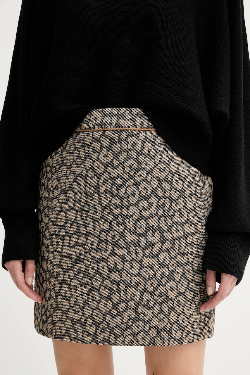 BOSS Orange fustă culoarea bej, mini, creion, 50545996