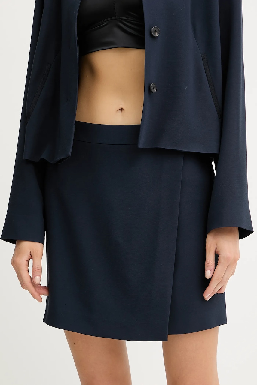 Sukně BOSS Vandera tmavomodrá barva, mini, 50541978