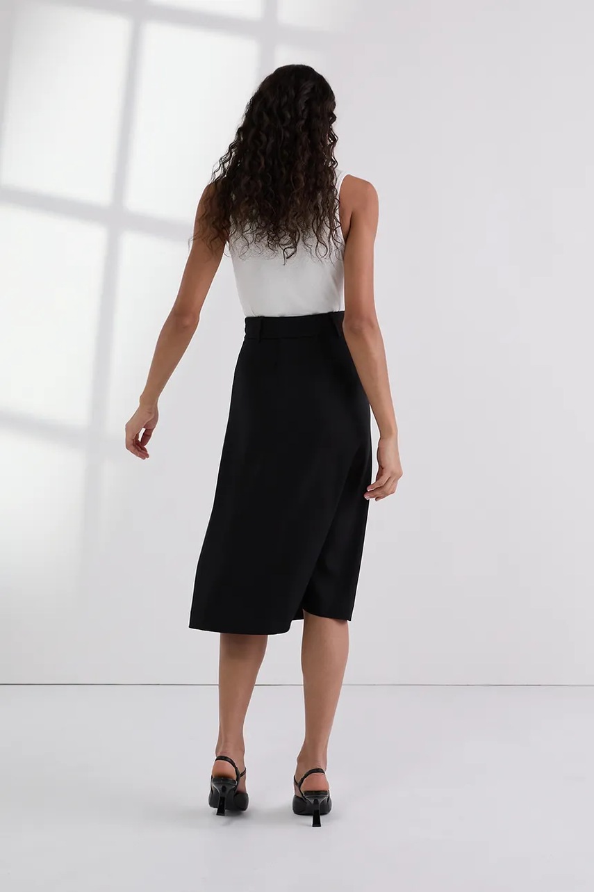 Юбка Karl Lagerfeld цвет чёрный midi расклешённая A3W12017