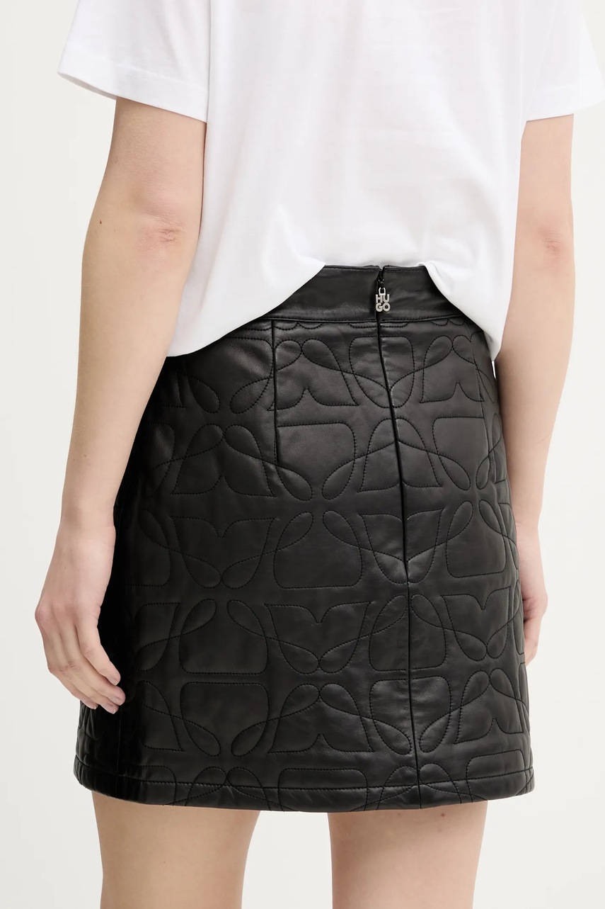 Kožená sukně HUGO Lesani