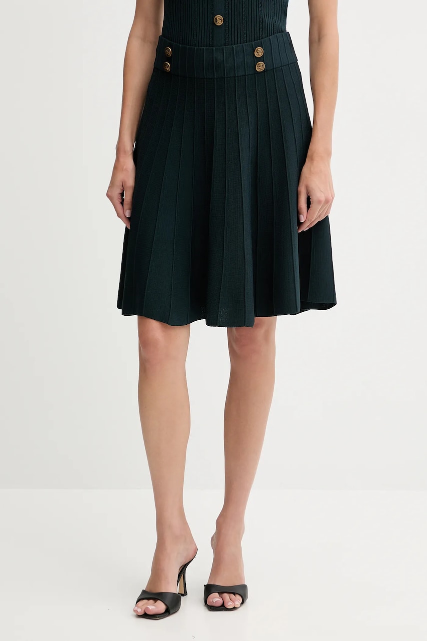 Levně Sukně Guess EMMIE zelená barva, mini, áčková, W5YD65 Z0130