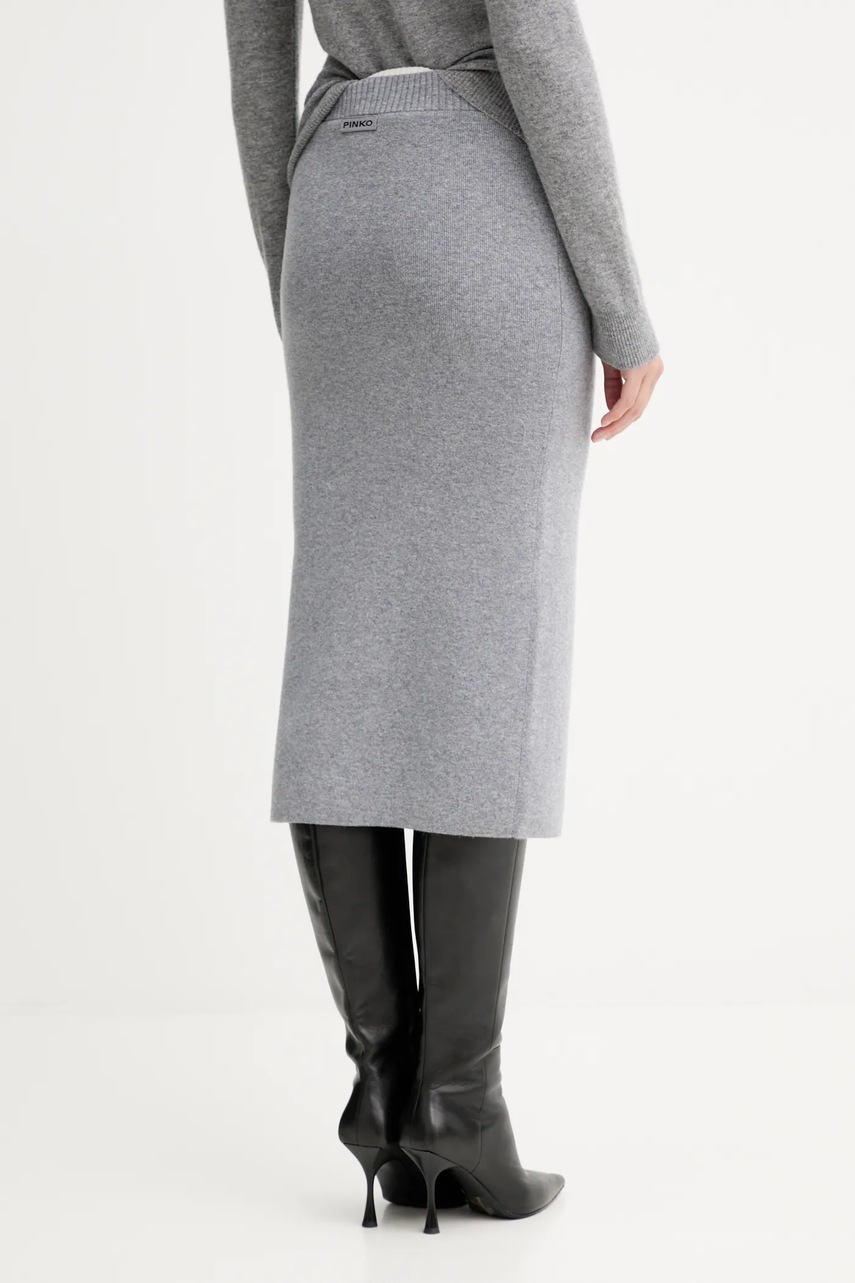 Φούστα με προσθήκη μαλλιού Pinko χρώμα: γκρι, 105489 A2Q9 φωτογραφία