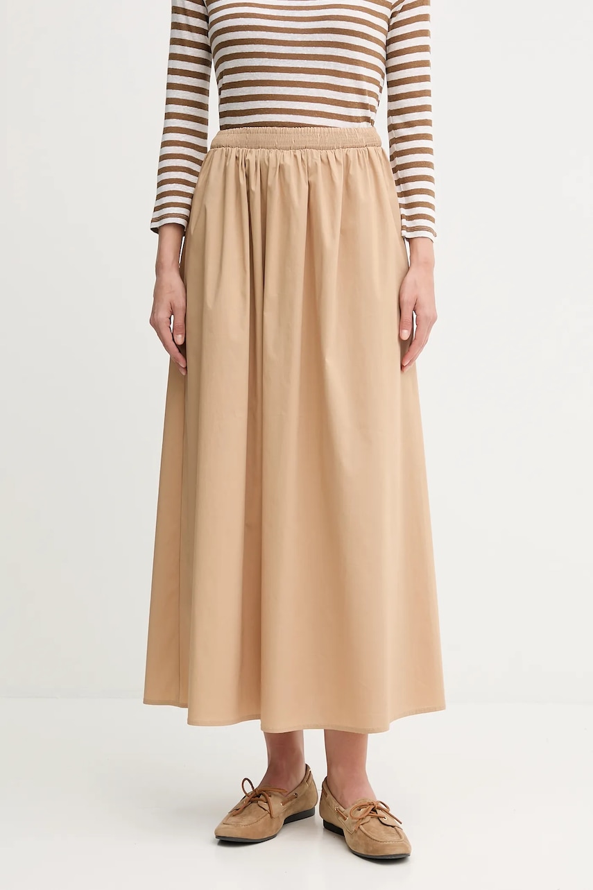 OUI fustă culoarea bej, maxi, eVazăți, 93841