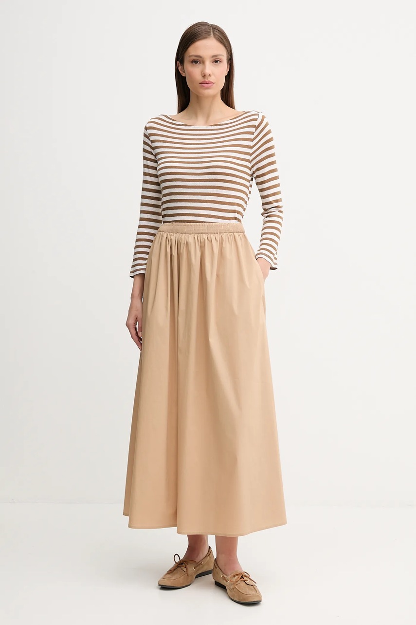 Юбка OUI цвет бежевый maxi расклешённая 93841