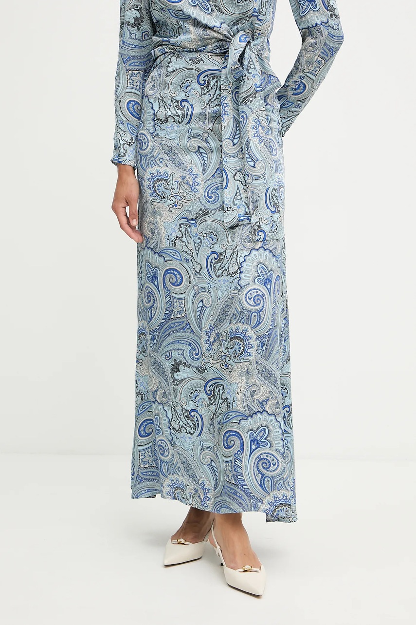 Levně Sukně Marciano Guess ALANIS modrá barva, midi, 5YGD22 7298A